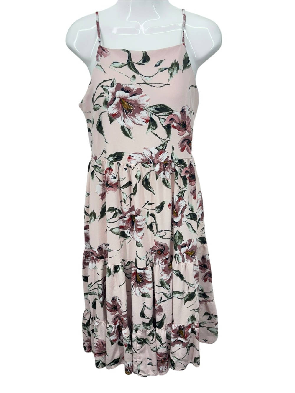 Xhilaration Pink Floral Boho Dress S Fits M Adjustable Back